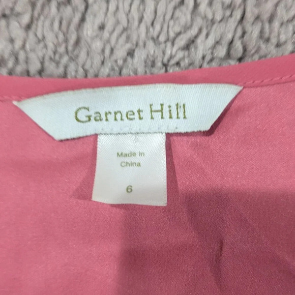 Garnet Hill Dress Size 6 Pink Sleeveless Ruffle Silk Dress - Picture 5 of 8